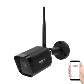 Έξυπνη εξωτερική κάμερα με αισθητήρα Full HD 1080p, 12V, IP65, Wi‑Fi, συμβατή με Tuya — μαύρη