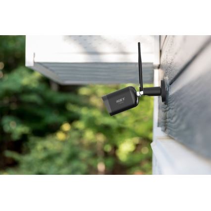 Έξυπνη εξωτερική κάμερα με αισθητήρα Full HD 1080p, 12V, IP65, Wi‑Fi, συμβατή με Tuya — μαύρη