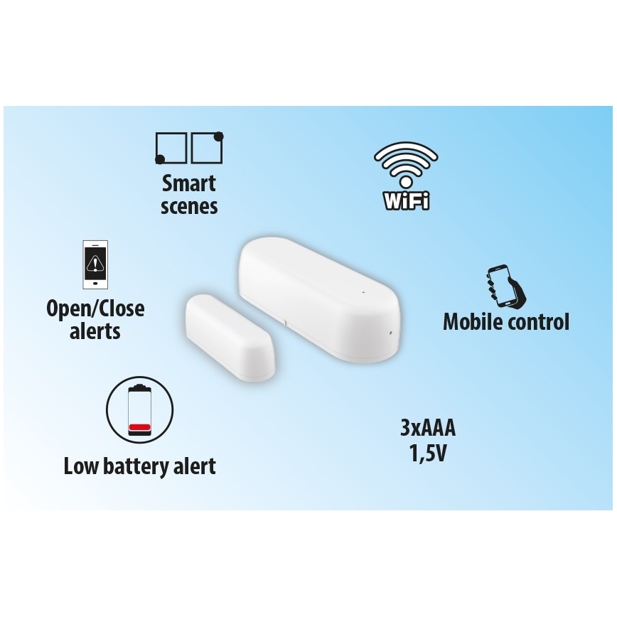 Έξυπνος αισθητήρας παραθύρου και πόρτας 2xAAA Wi-fi Tuya