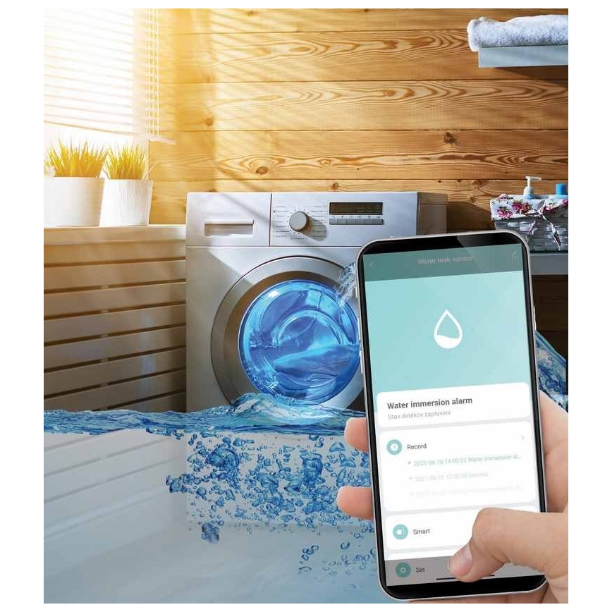 Έξυπνος ανιχνευτής διαρροής νερού 3xAAA Wi-Fi Tuya