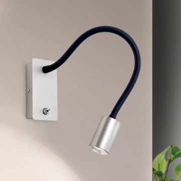 Εύκαμπτο φωτιστικό LED τοίχου- απλίκα  KURT LED/5W/230V ασημί