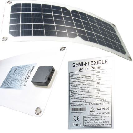 Εύκαμπτο φωτοβολταϊκό πάνελ USB 20W/12V