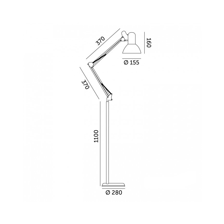 Εύκαμπτο επιδαπέδιο φωτιστικό AURIQ 1xE27/60W/230V 184 cm μαύρο