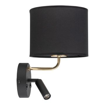 Ευέλικτο φωτιστικό LED RICHI 1xE27/15W/230V + LED/3W/230V μαύρο