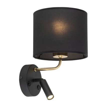 Ευέλικτο φωτιστικό LED RICHI 1xE27/15W/230V + LED/3W/230V μαύρο