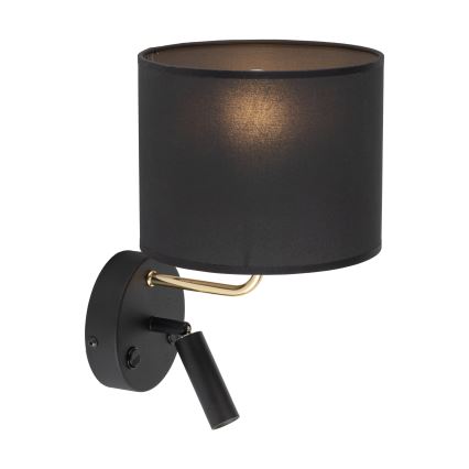 Ευέλικτο φωτιστικό LED RICHI 1xE27/15W/230V + LED/3W/230V μαύρο