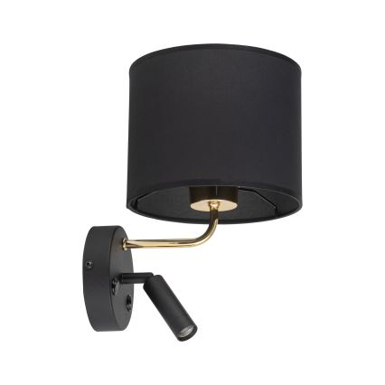 Ευέλικτο φωτιστικό LED RICHI 1xE27/15W/230V + LED/3W/230V μαύρο
