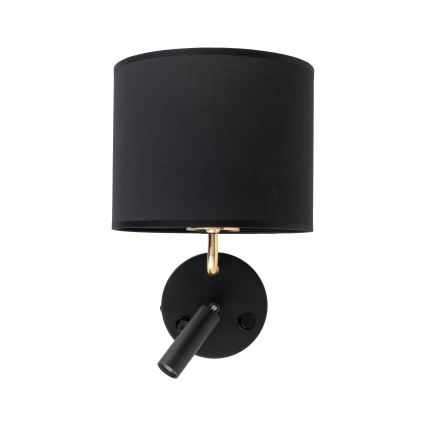Ευέλικτο φωτιστικό LED RICHI 1xE27/15W/230V + LED/3W/230V μαύρο