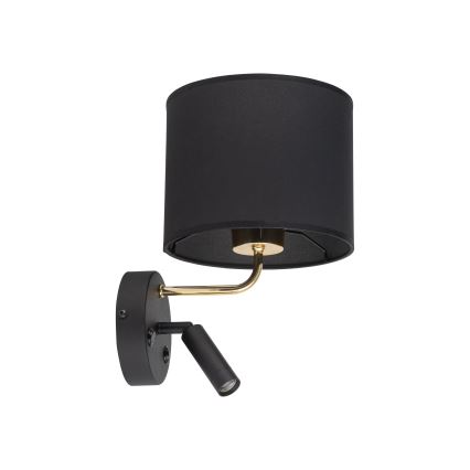 Ευέλικτο φωτιστικό LED RICHI 1xE27/15W/230V + LED/3W/230V μαύρο