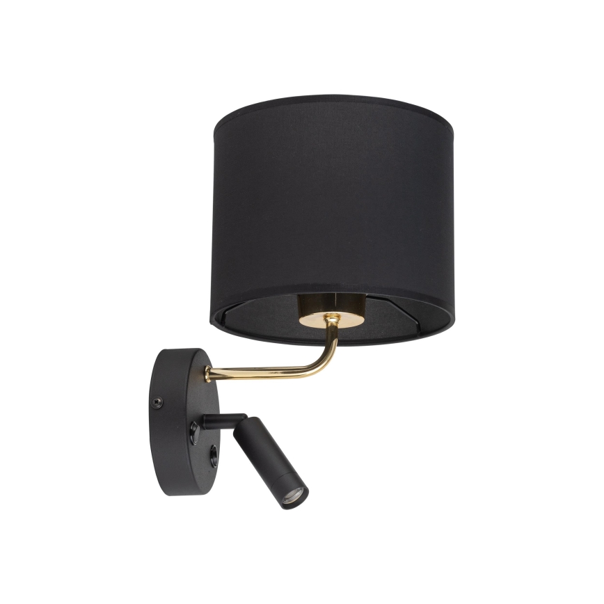 Ευέλικτο φωτιστικό LED RICHI 1xE27/15W/230V + LED/3W/230V μαύρο