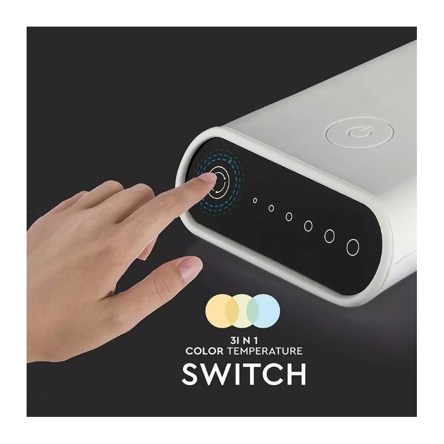 LED ευέλικτο ρυθμιζόμενο επιτραπέζιο φωτιστικό LED/6,5W/5V 2000 mAh 3000K/4500K/6000K