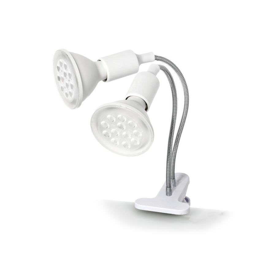 Ευέλικτο επιτραπέζιο φωτιστικό με κλιπ για καλλιέργεια φυτών PLANTY 2xE27/30W/230V λευκό