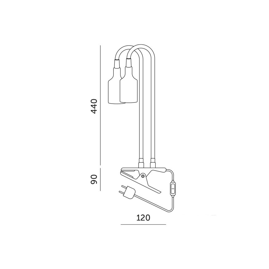Ευέλικτο επιτραπέζιο φωτιστικό με κλιπ για καλλιέργεια φυτών PLANTY 2xE27/30W/230V λευκό