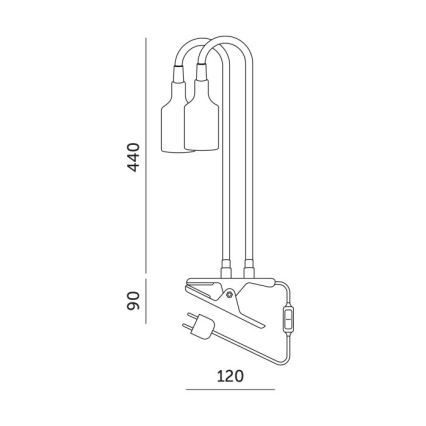 Ευέλικτο επιτραπέζιο φωτιστικό με κλιπ για καλλιέργεια φυτών PLANTY 2xE27/30W/230V μαύρο