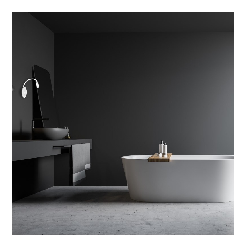 Ευέλικτο επιτοίχιο φωτιστικό LED με θύρα USB BASE LED/8W+LED/2W/230V λευκό/ασημί