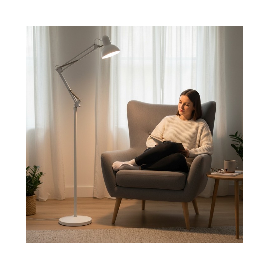 Ευέλικτο επιδαπέδιο φωτιστικό AURIQ 1xE27/60W/230V 184 cm λευκό
