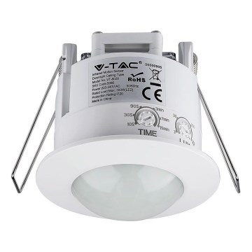 Αισθητήρας κίνησης χωνευτό PIR 360° 300W/230V λευκό