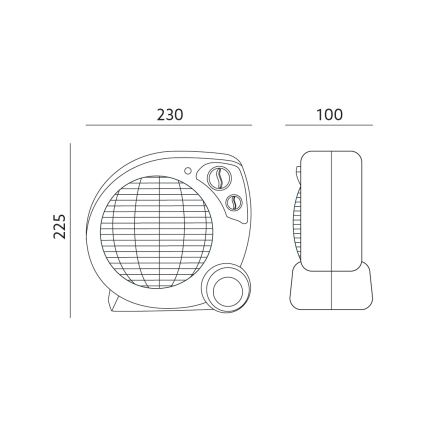 Αερόθερμο ZEFIR 1000/2000W/230V λευκό