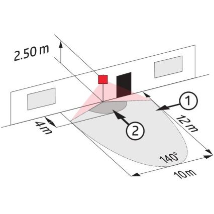 Αισθητήρας κίνησης εξωτερικού χώρου LC-CLICK 140° IP44 μαύρο