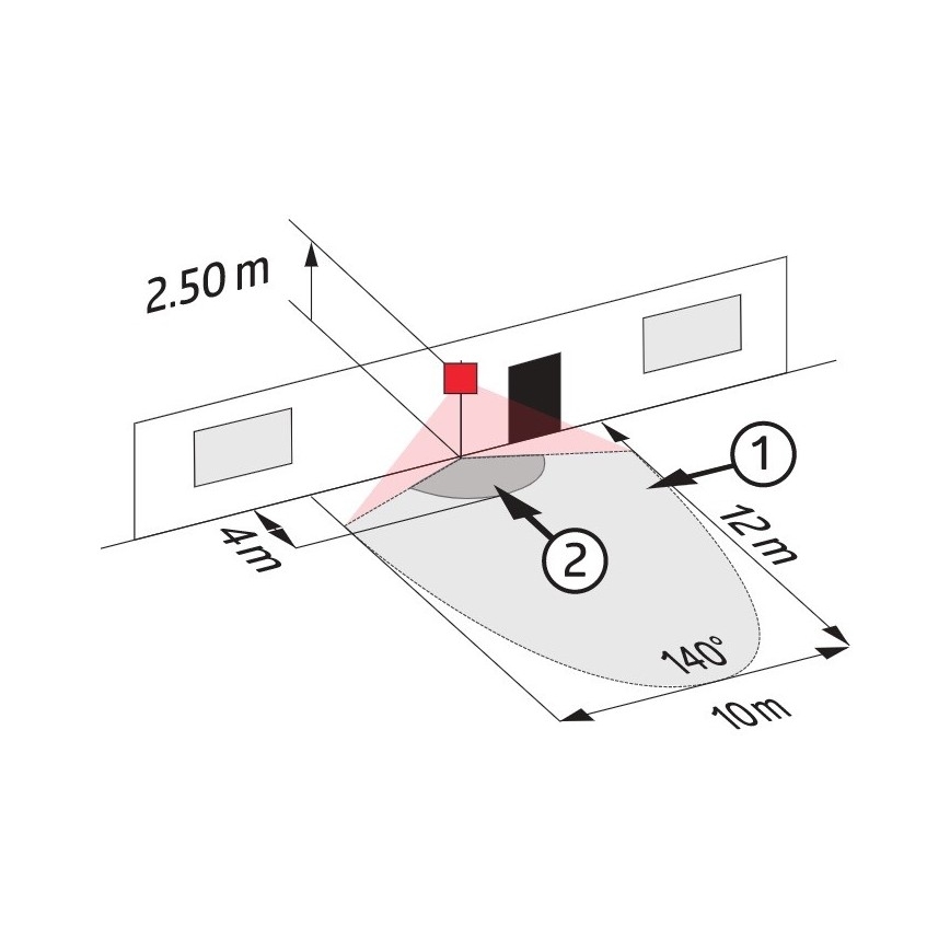 Αισθητήρας κίνησης εξωτερικού χώρου LC-CLICK 140° IP44 μαύρο