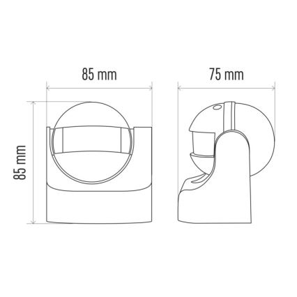 Αισθητήρας κίνησης εξωτερικού χώρου PIR B 180° 1200W/230V IP44 μαύρο