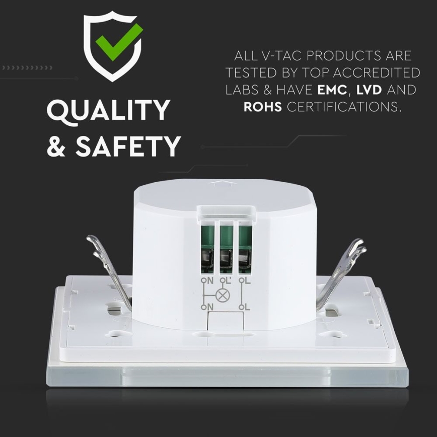 Αισθητήρας κίνησης μικροκυμάτων 180° 300W/230V λευκό