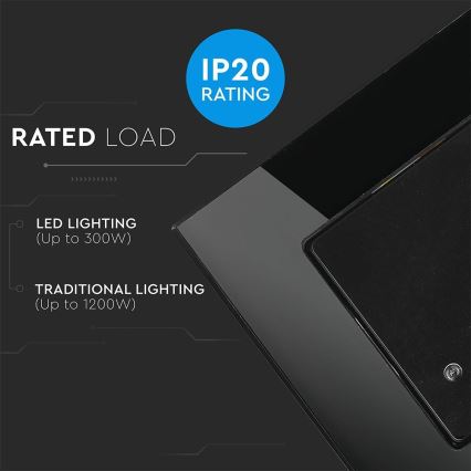 Αισθητήρας κίνησης μικροκυμάτων 180° 300W/230V μαύρο