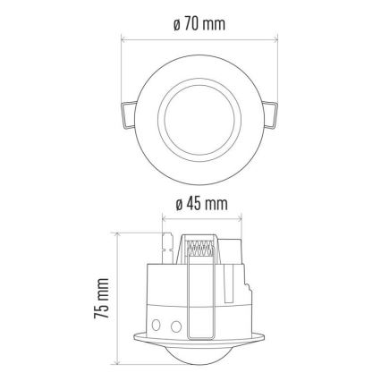 Αισθητήρας κίνησης χωνευτό PIR B 360° 1200W/230V λευκό