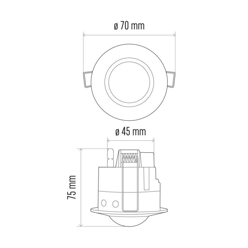 Αισθητήρας κίνησης χωνευτό PIR B 360° 1200W/230V λευκό