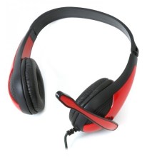 Ακουστικά με καλώδιο κι ενσωματωμένο μικρόφωνο κόκκινα