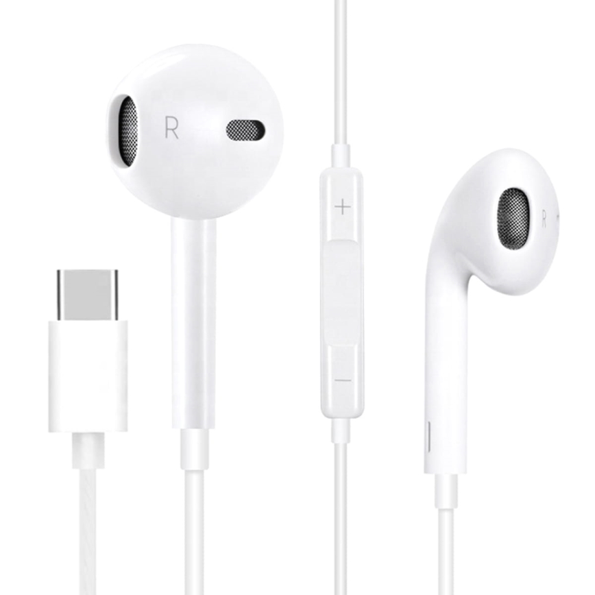 Ακουστικά με μικρόφωνο USB-C λευκά