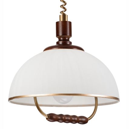 Αναδιπλούμενος πολυέλαιος RAMONA 1xE27/60W/230V μπεζ/σκούρο καφέ/πεύκο