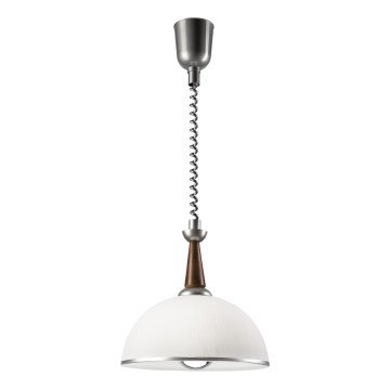Αναδιπλούμενο φωτιστικό CHIARA 1xE27/60W/230V ασημί/σκούρο καφέ/οξιά