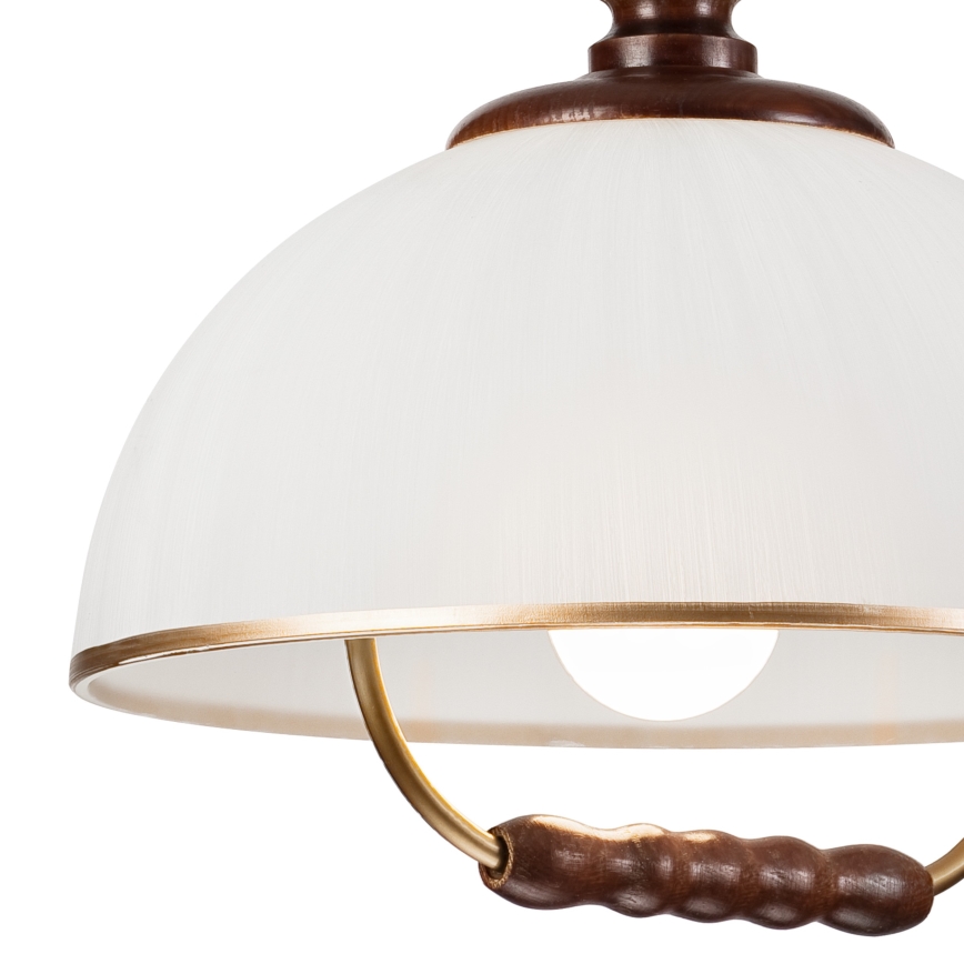 Αναδιπλούμενος πολυέλαιος RAMONA 1xE27/60W/230V μπεζ/σκούρο καφέ/πεύκο