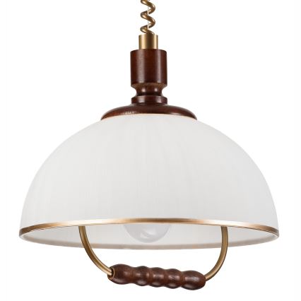 Αναδιπλούμενος πολυέλαιος RAMONA 1xE27/60W/230V μπεζ/σκούρο καφέ/πεύκο