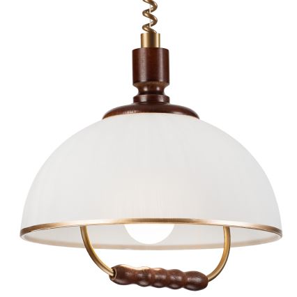 Αναδιπλούμενος πολυέλαιος RAMONA 1xE27/60W/230V μπεζ/σκούρο καφέ/πεύκο