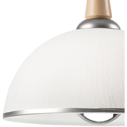 Αναδιπλούμενο φωτιστικό CHIARA 1xE27/60W/230V ασημί/μπεζ/οξιά
