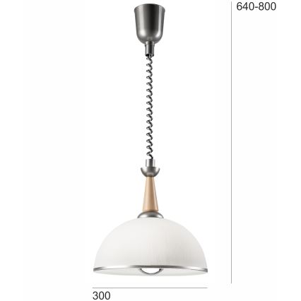 Αναδιπλούμενο φωτιστικό CHIARA 1xE27/60W/230V ασημί/μπεζ/οξιά