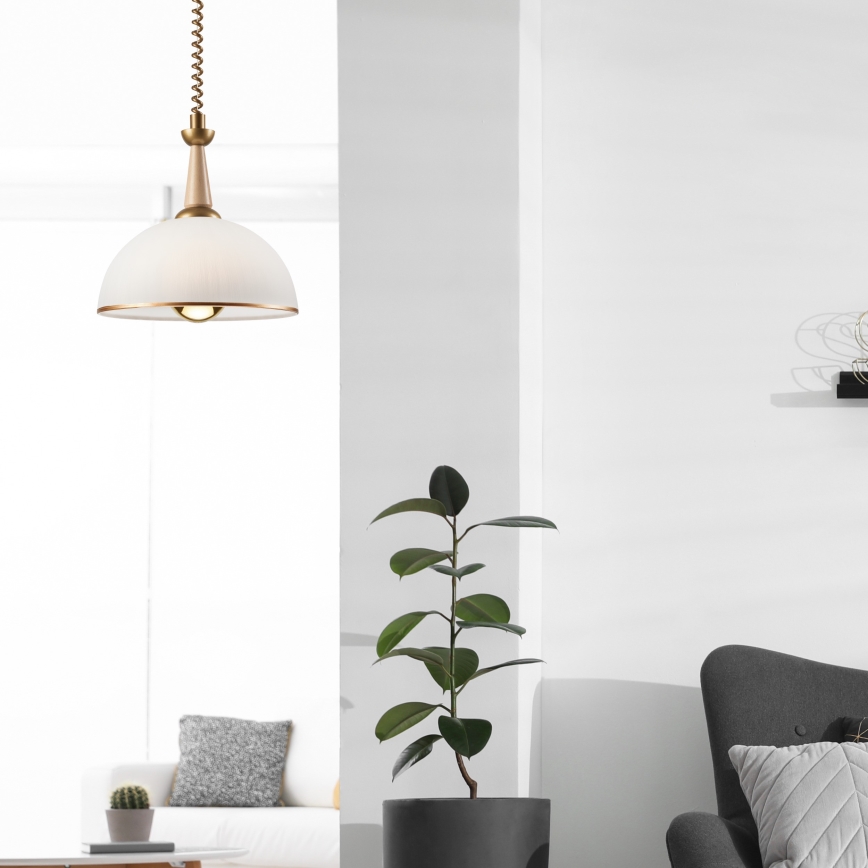Αναδιπλούμενος πολυέλαιος CHIARA 1xE27/60W/230V μπεζ/οξιά