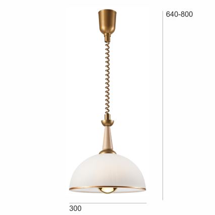 Αναδιπλούμενος πολυέλαιος CHIARA 1xE27/60W/230V μπεζ/οξιά