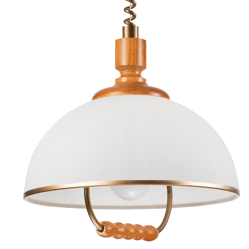 Αναδιπλούμενος πολυέλαιος RAMONA 1xE27/60W/230V μπεζ/καφέ/πεύκο
