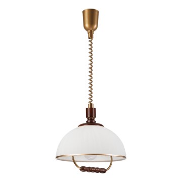 Αναδιπλούμενος πολυέλαιος RAMONA 1xE27/60W/230V μπεζ/σκούρο καφέ/πεύκο
