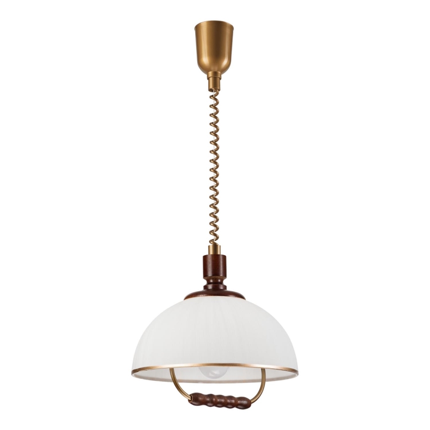 Αναδιπλούμενος πολυέλαιος RAMONA 1xE27/60W/230V μπεζ/σκούρο καφέ/πεύκο