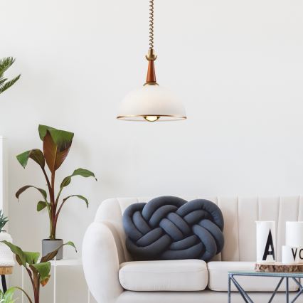 Αναδιπλούμενος πολυέλαιος CHIARA 1xE27/60W/230V σκούρο καφέ/οξιά