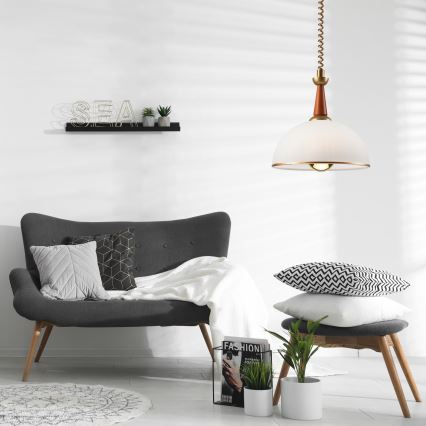 Αναδιπλούμενος πολυέλαιος CHIARA 1xE27/60W/230V σκούρο καφέ/οξιά