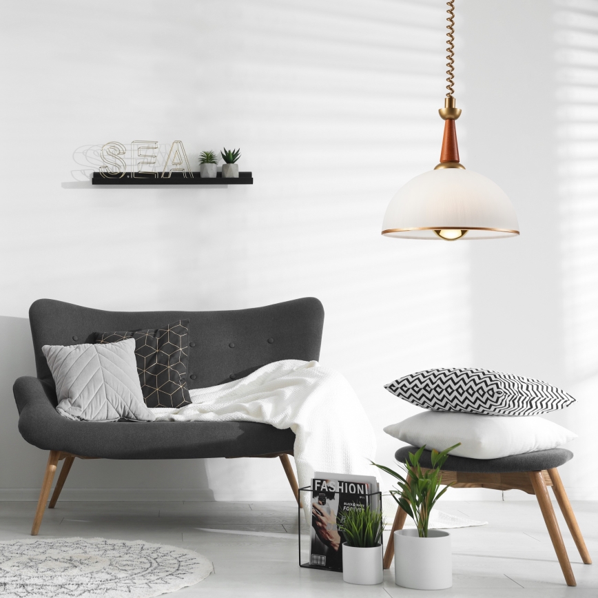 Αναδιπλούμενος πολυέλαιος CHIARA 1xE27/60W/230V σκούρο καφέ/οξιά