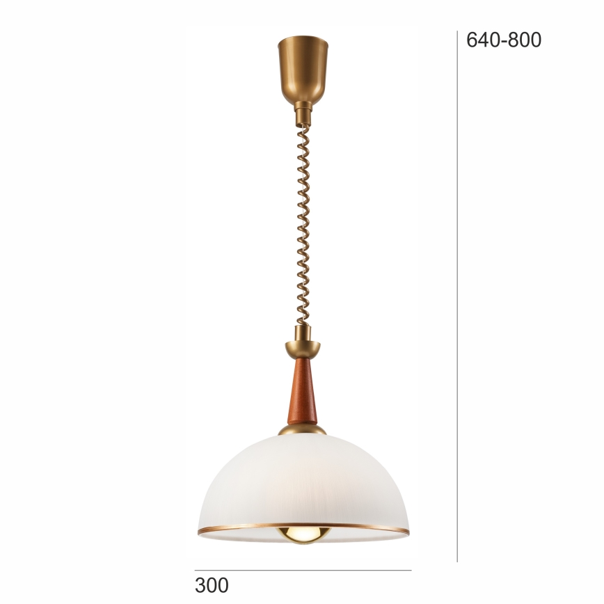 Αναδιπλούμενος πολυέλαιος CHIARA 1xE27/60W/230V σκούρο καφέ/οξιά