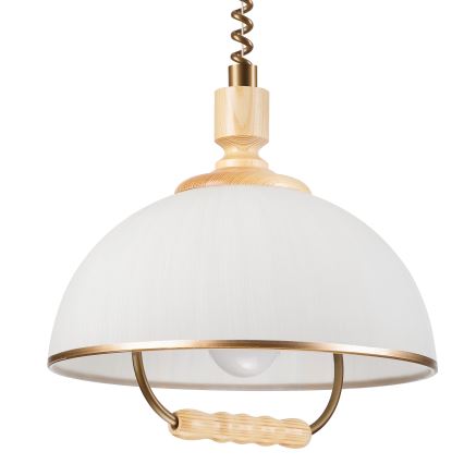 Αναδιπλούμενος πολυέλαιος RAMONA 1xE27/60W/230V μπεζ/ανοιχτό καφέ/πεύκο