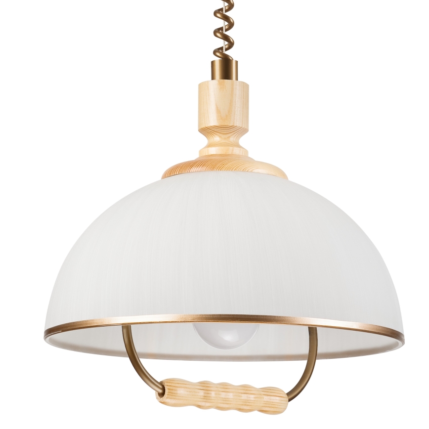 Αναδιπλούμενος πολυέλαιος RAMONA 1xE27/60W/230V μπεζ/ανοιχτό καφέ/πεύκο