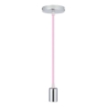 Ανάρτηση με ροζέτα και ντουί 1xE27/60W/230V ανοιχτό ροζ/γυαλιστερό χρώμιο